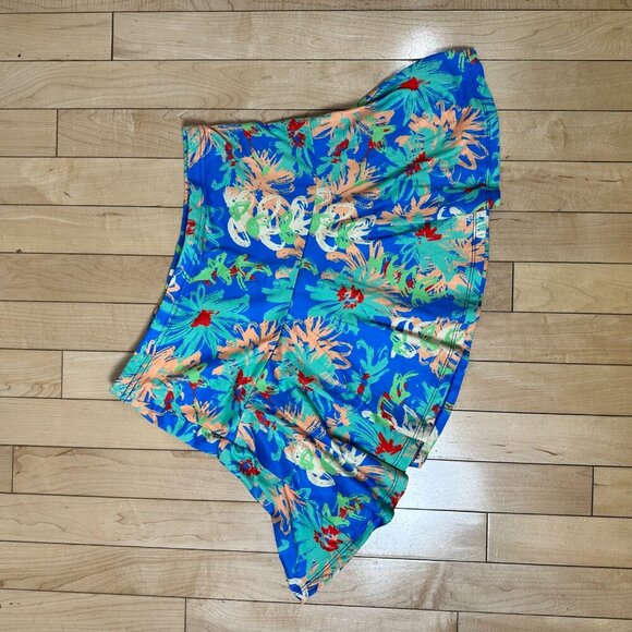 SHEIN Floral Ruffle Knit Stretch Mini Skirt Size 6 - Picture 2 of 8